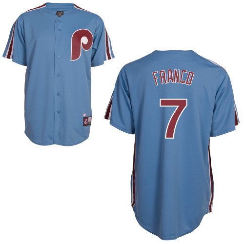 Maikel Franco #7 Youth Baseball Jersey-Philadelphia Phillies Authentic Road Cooperstown Blue MLB Jersey